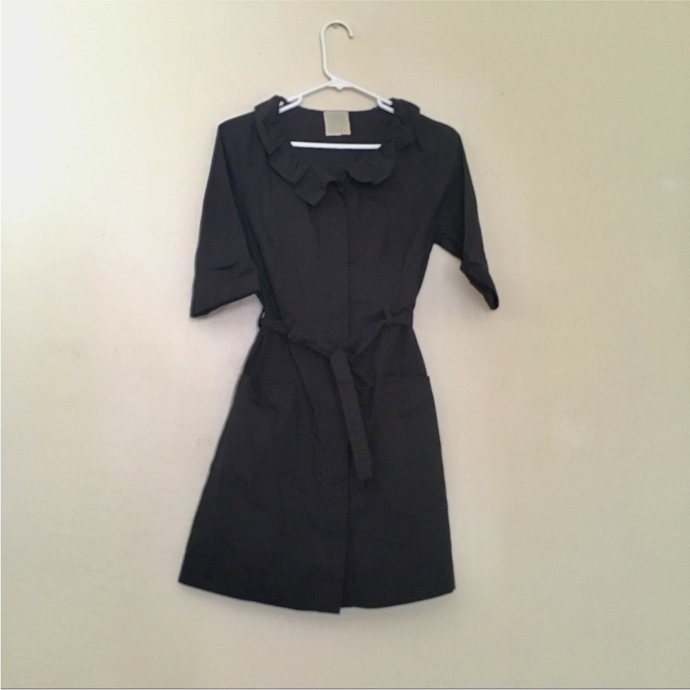 Anthropologie Black What a Flourish Shirt Dress